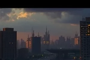 《晨昏剪辑师》封面，清晨与黄昏拼接的剪辑台